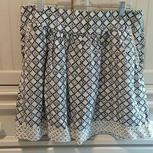 Loft Linen/Rayon Ethnic Print Skirt